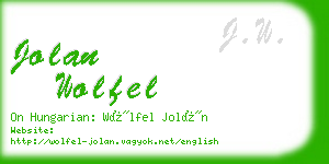 jolan wolfel business card